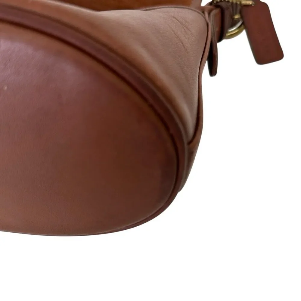 Vintage Coach 4150 Fletcher Flap Brown Leather Shoulder Bag Brass Hardware - Picture 10 of 15